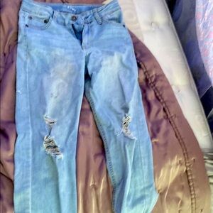 Women's Blue Distressed Jeans